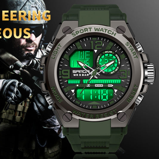 New high Quality Dual Time Sports watch Rubber Strap