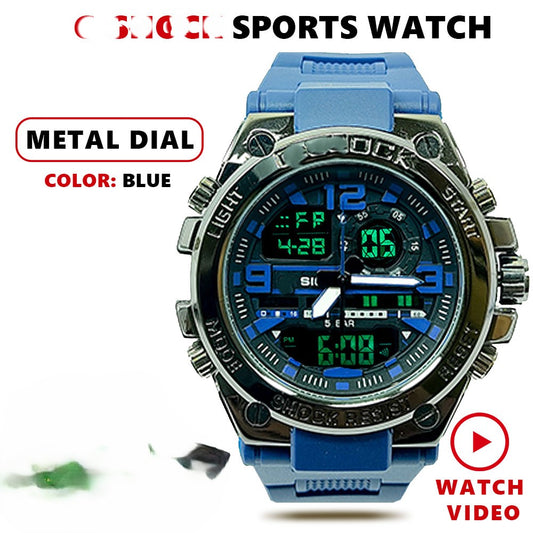 New high Quality Dual Time Sports watch Rubber Strap