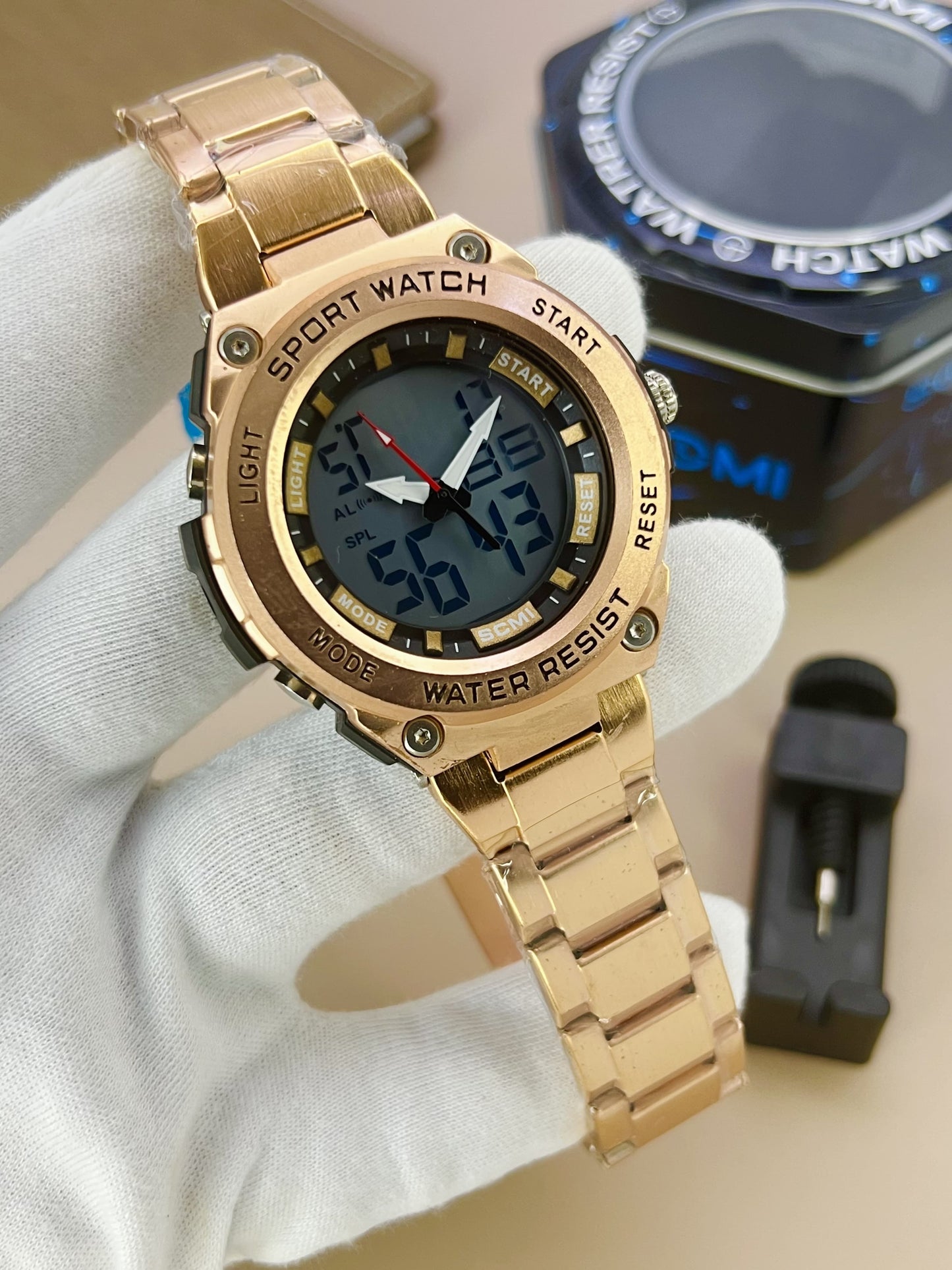 Waterproof Dual Time Sports Watches for Men with box