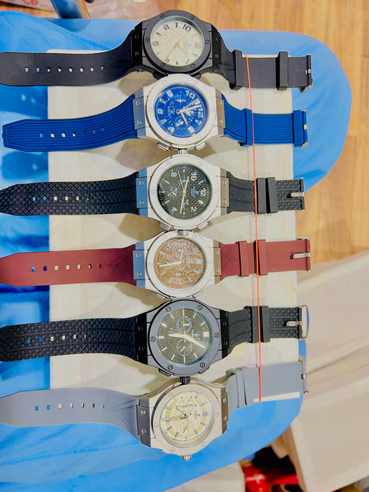 Pack of 6 hublot style watches for men