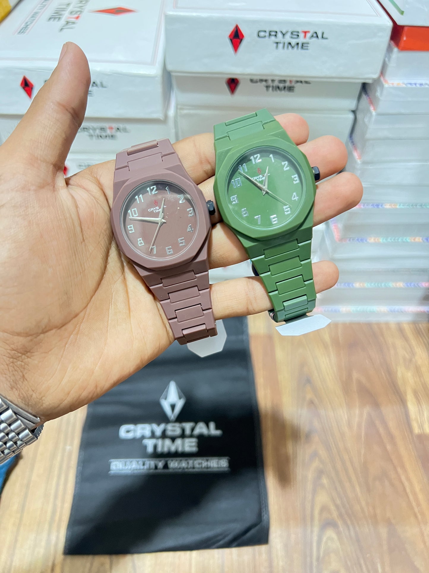 Pack of 2 Aura mix Color Watch for men Arabic watch