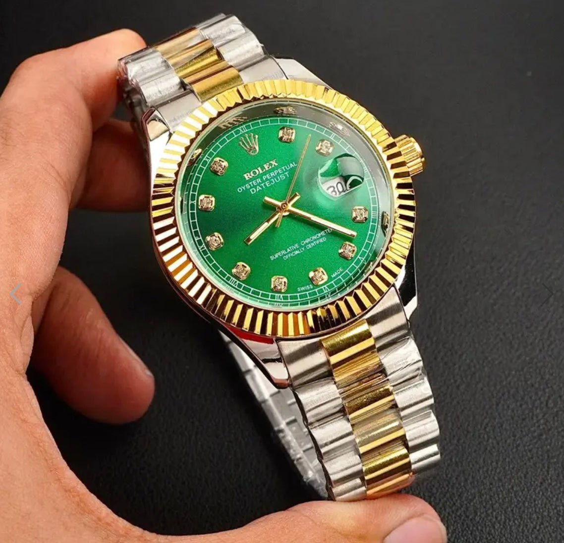 New Rolex Twotone Multi color Golden and sliver Watch for men