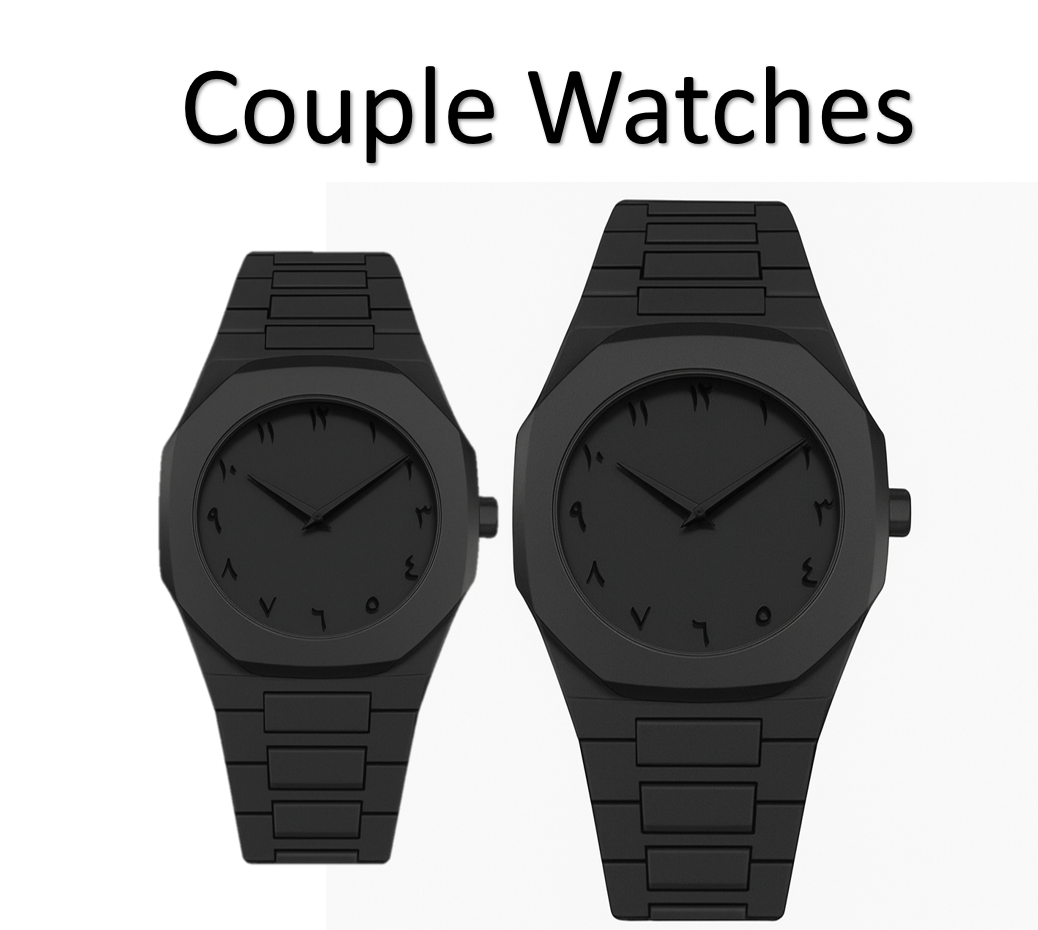 New White and black Aura couple Watch