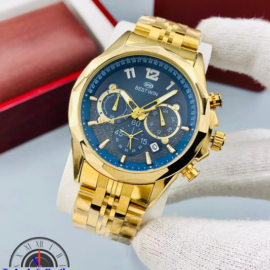 Waterproof Bestwin chronograph heavy wieght Sekeltion style Quartz Brand watch