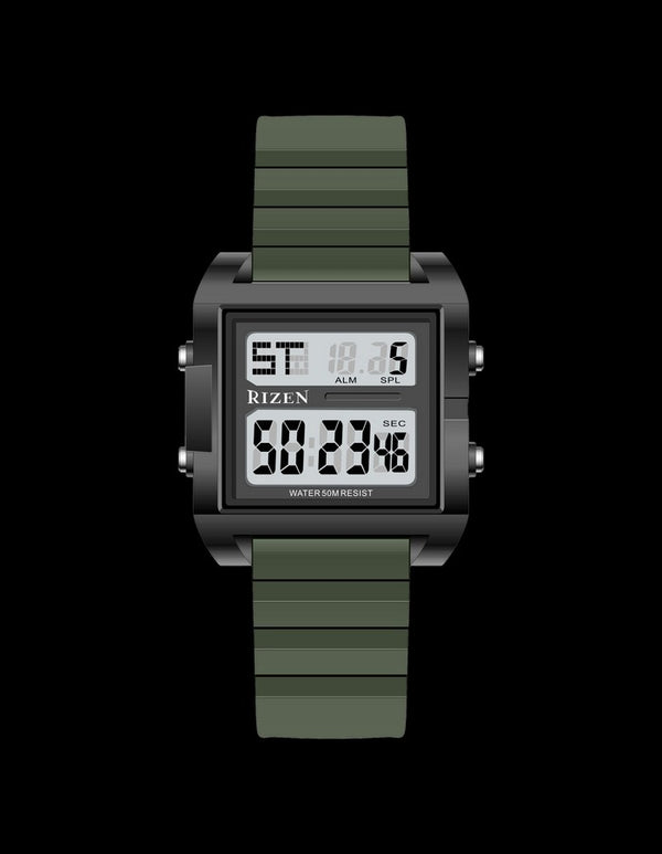 Rizen Original Sports Waterproof Watch for Men Green Black Blue - Modern Watch