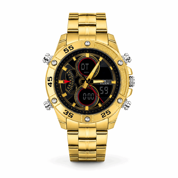Rizen Dual Time sports Watches World Time Function Rz-0854