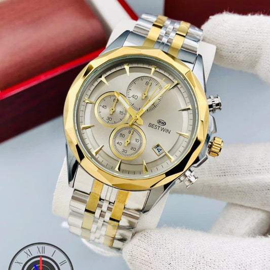 Waterproof Bestwin chronograph heavy wieght Sekeltion style Quartz Brand watch