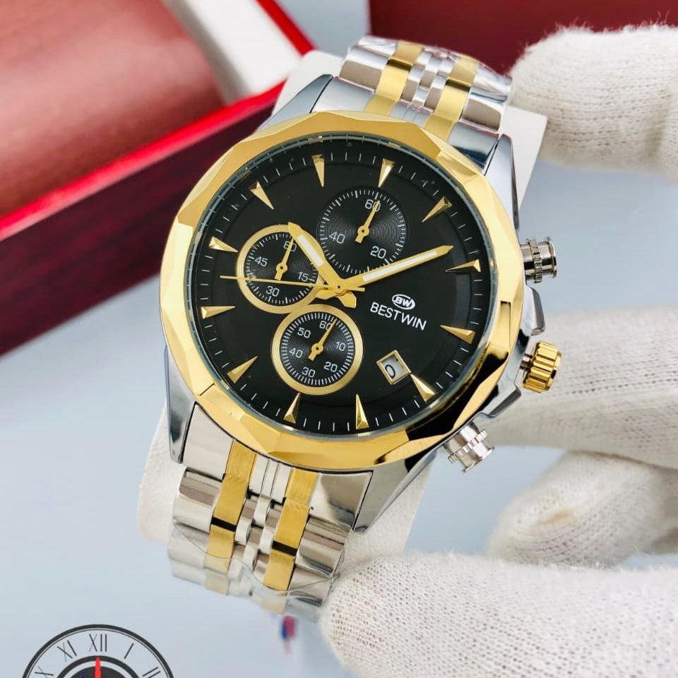 Waterproof Bestwin chronograph heavy wieght Sekeltion style Quartz Brand watch