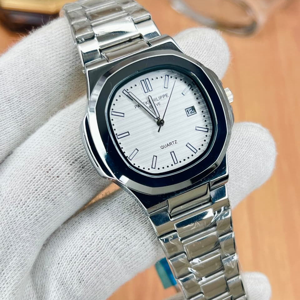 New First Class PP Sliver Stainless steel chain watches for men