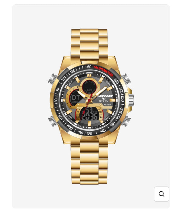 Rizen Dual Time sports Watches World Time Function Rz-0856