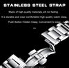 Men's stainless steel waterproof watch with green dial and link bracelet