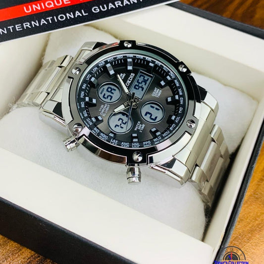 New Waterproof Dual Time sports Watch