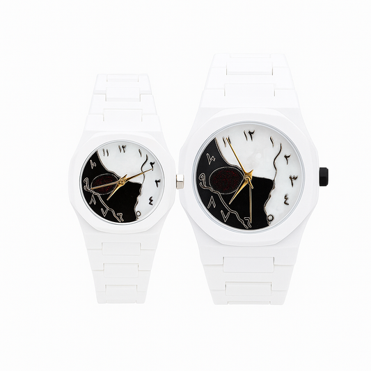 New White  and black Aura couple Watch