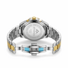 Two-tone men’s quartz wristwatch with stainless-steel back and link bracelet.