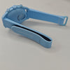 Blue chronograph wristwatch with three pushers on a matching blue strap