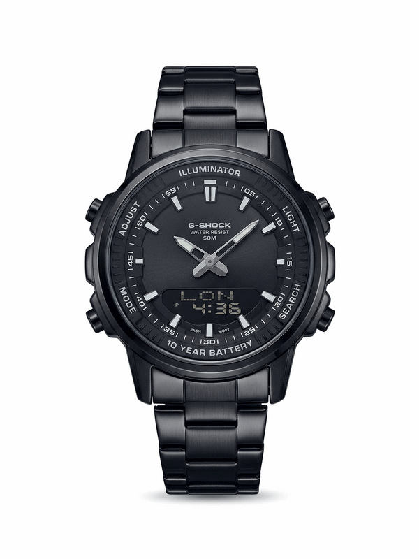 G-Shock Illuminator Dual Time Black Steel world Time men Watch
