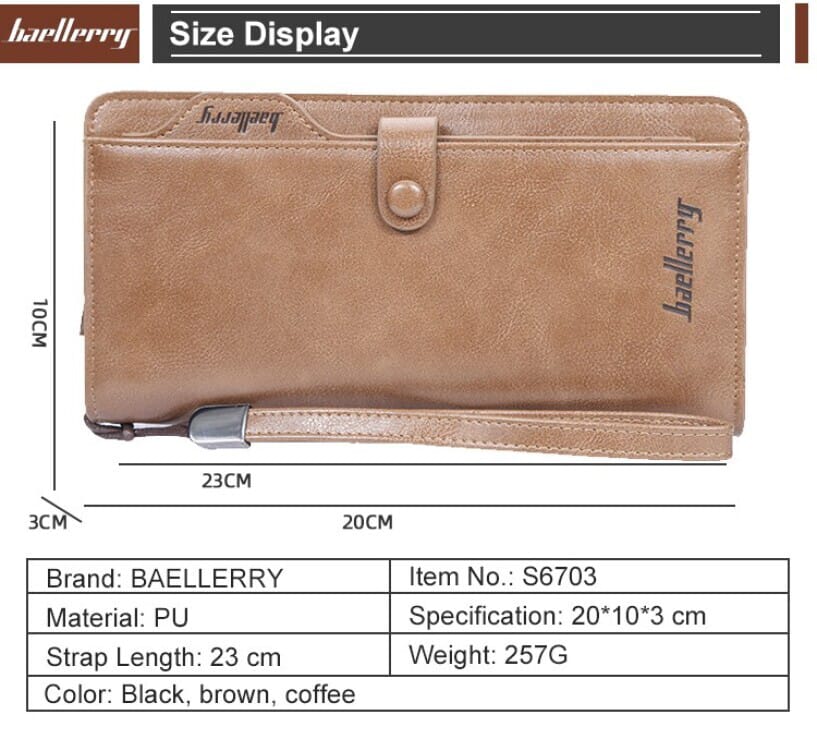 Long Wallet For men And Women PU Leather Business style Zipper card holder