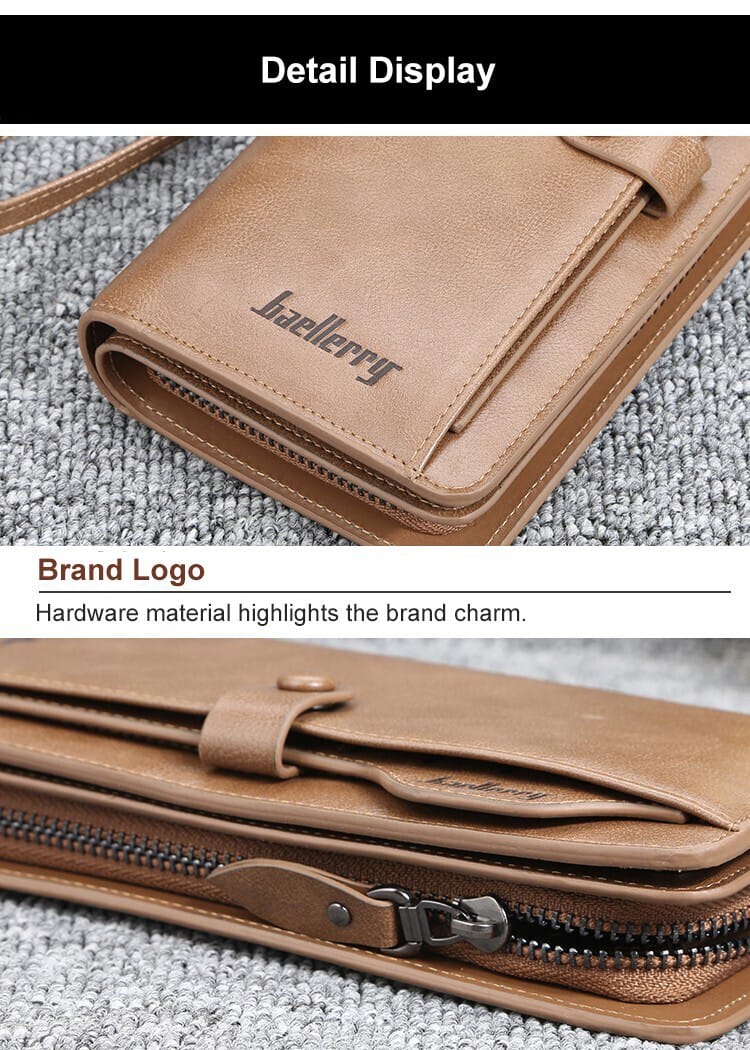 Long Wallet For men And Women PU Leather Business style Zipper card holder