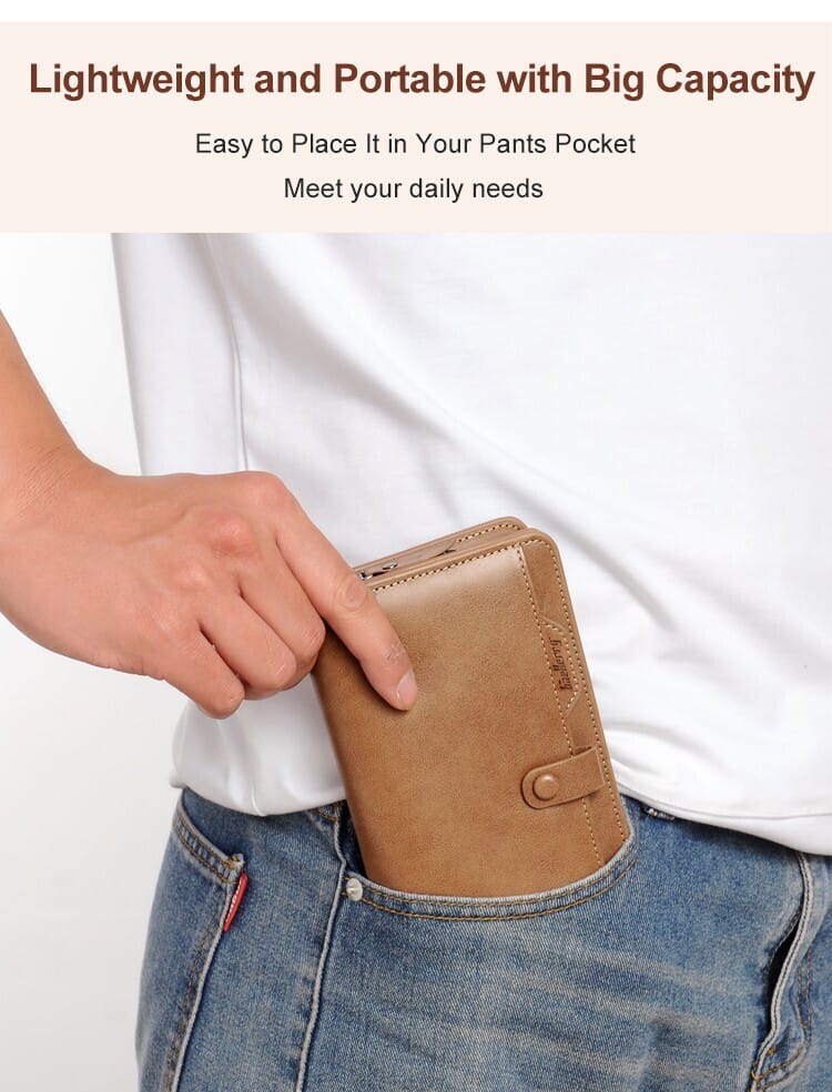 Long Wallet For men And Women PU Leather Business style Zipper card holder