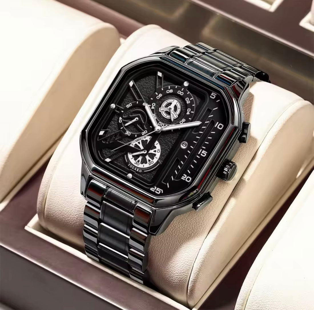 WaterProof Choronograph Square Mens watch