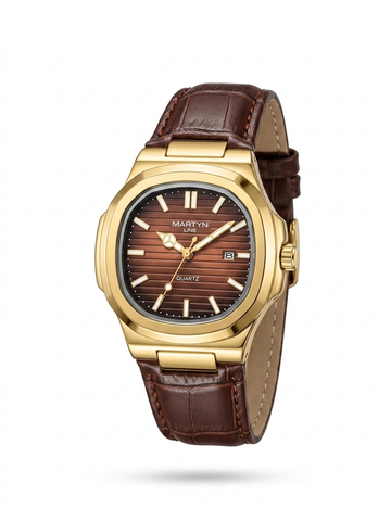 New Martyn Master Lock Leather Strap Mens Watch
