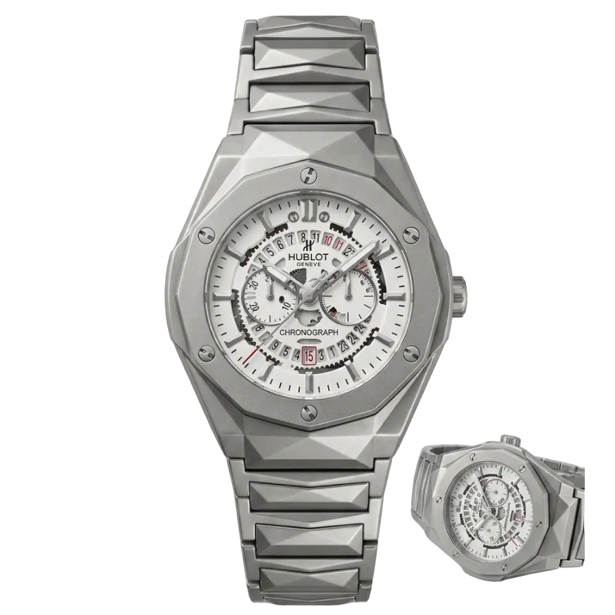 Hublot Silver Diamond Cut Stainless steel