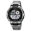 Waterproof Skmei digital watch, silver metal bracelet and black bezel, LCD display