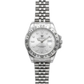 Fander Blue GMT Automatic men's watch with white dial, 24-hour bezel and jubilee stainless steel bracelet