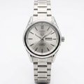 TAG Heuer Carrera Calibre 5 Automatic men's watch with silver dial, day-date display and stainless steel bracelet
