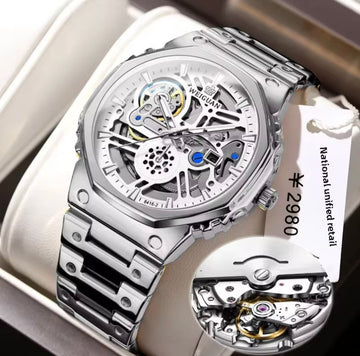 Weiguan Skeleton Semi-Automatic Men's Watch