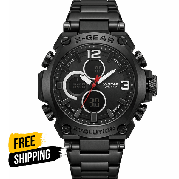 X Gear Waterproof World Time Dual Watch For men