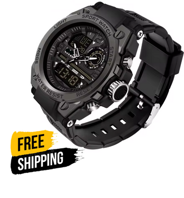 New C shok Heavy Weight Dual Time Rubber Strap Mens Watch