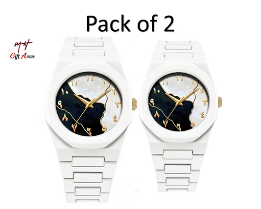 Pack of 2 Aura mix Color Watch for men Arabic watch