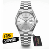 Fitpon waterproof men's fashion watch, silver dial and stainless steel bracelet