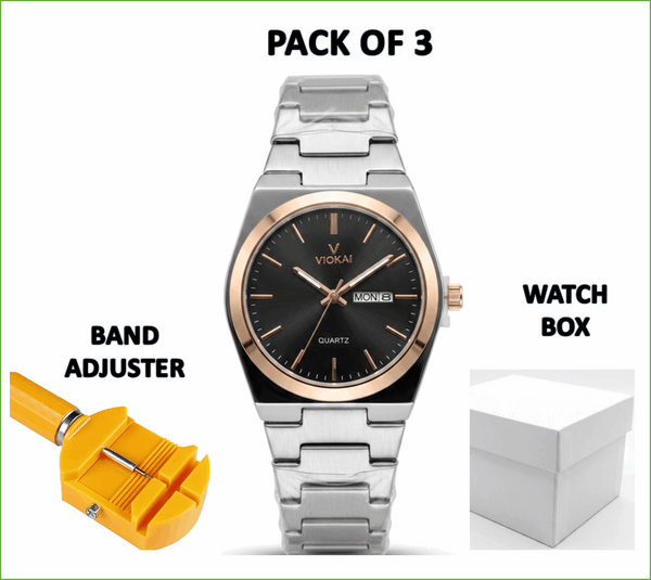 Viokai Men's Waterproof Quartz Watch – Multiple Dial Colors