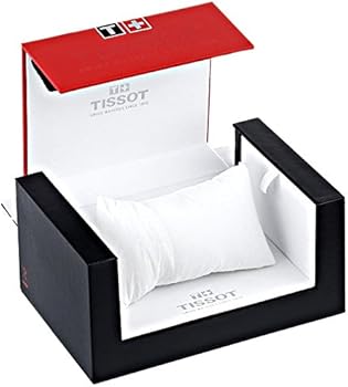 Open watch presentation case with black frame and white padded insert