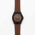 DWC Men's Magnetic Strap Quartz Watch - Side View Brown Strap