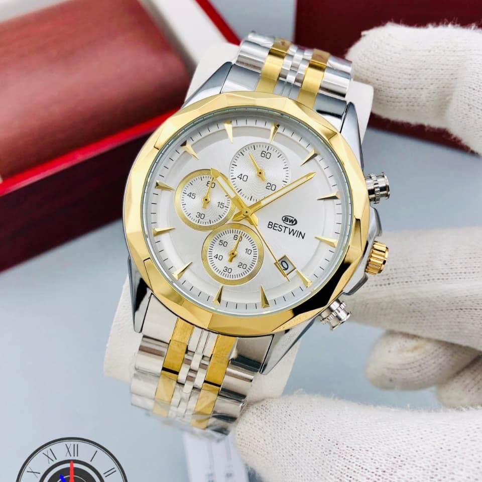 Waterproof Bestwin chronograph heavy wieght Sekeltion style Quartz Brand watch