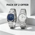Compani Exclusive Bundle Pack of 2 - Black and Blue dial quartz watches