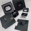 A9 Pro Black wireless Bluetooth earbuds kit with charging case, ear tips, and packaging