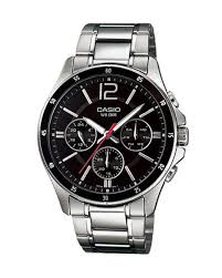 Casio Original Mtp-1374D Men silver Stainless Steel WR 50m